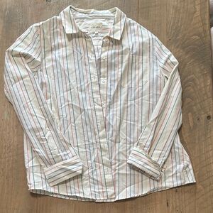 Sezane size 40 stripped button down top